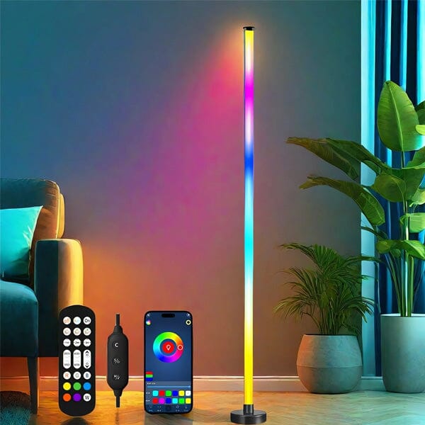 Pulsationz - Smart Corner Floor Lamp - RGB LED - Remote + App