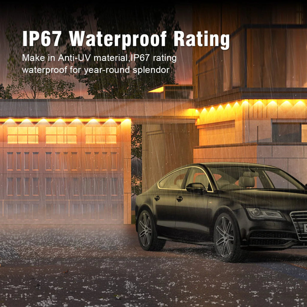 Pulsationz - Smart Under Eave String Lights - OUTDOOR Waterproof - RGB LED - Remote + App - 49.2 FT / 15 M