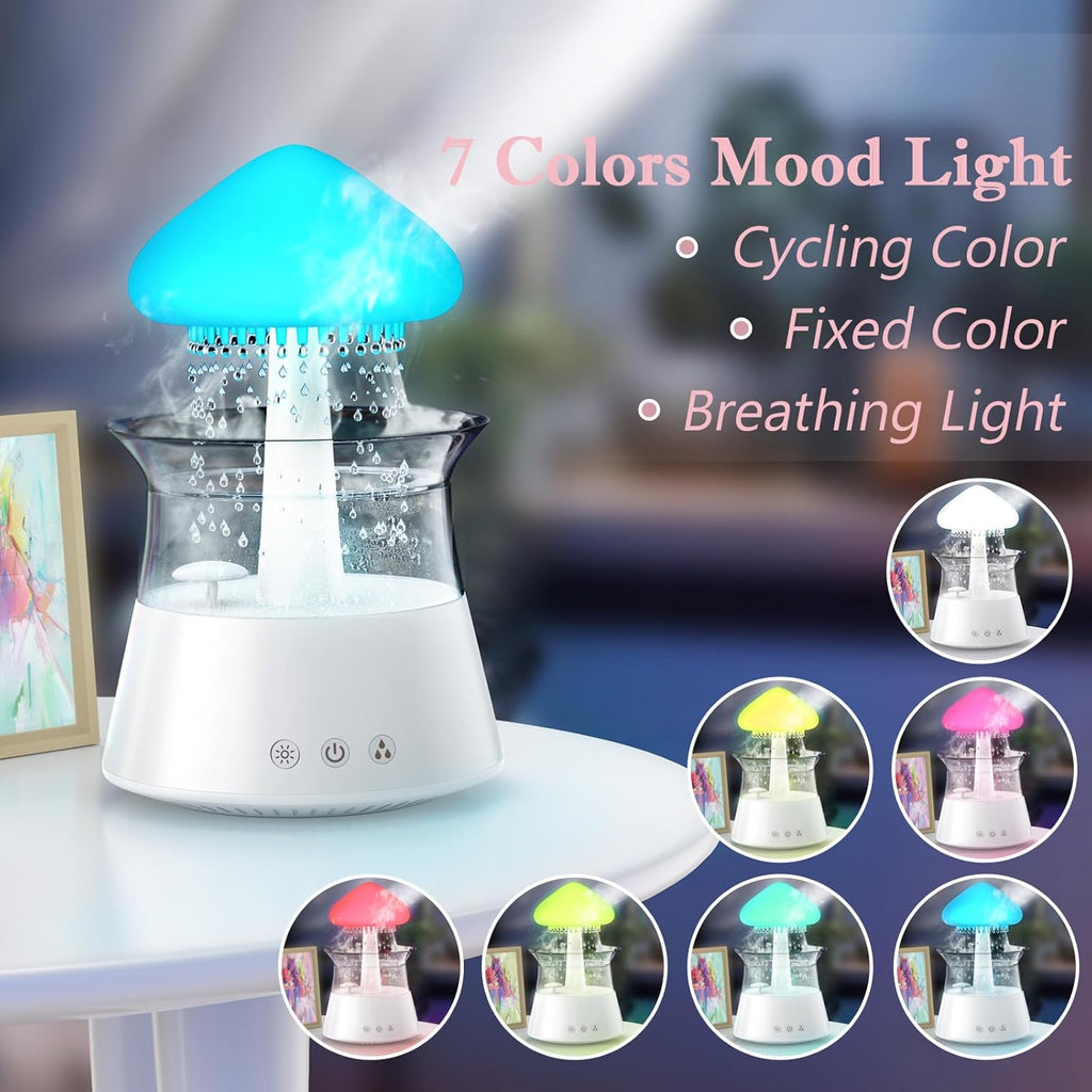 Rain Cloud / Mushroom - RGB Humidifier + Aroma Diffuser - REMOTE - 300 ML