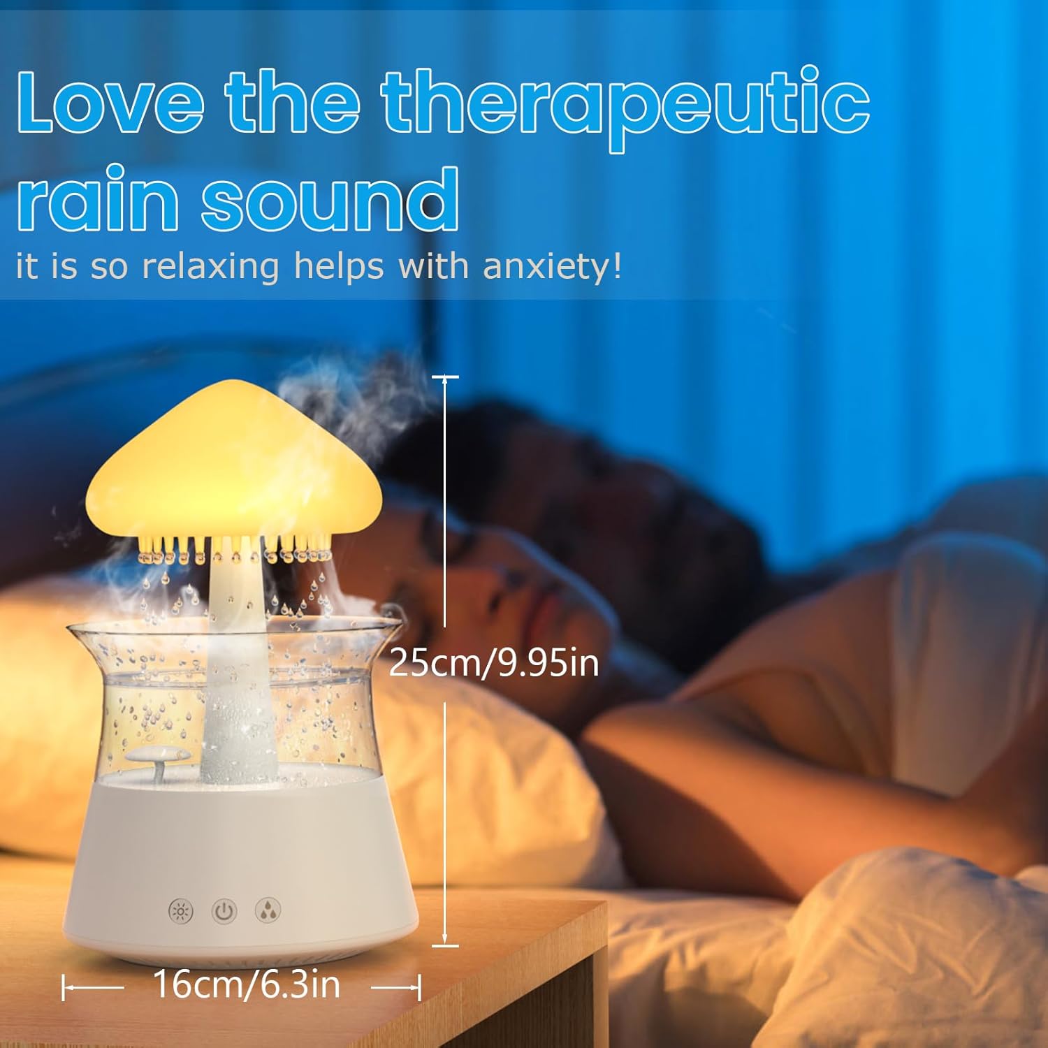 Rain Cloud / Mushroom - RGB Humidifier + Aroma Diffuser - REMOTE - 300 ML