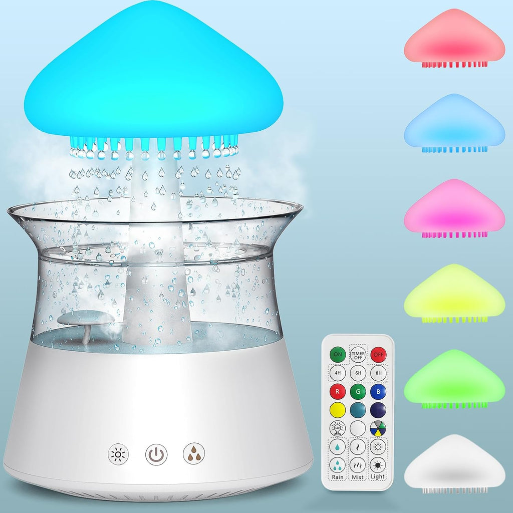 Rain Cloud / Mushroom - RGB Humidifier + Aroma Diffuser - REMOTE - 300 ML