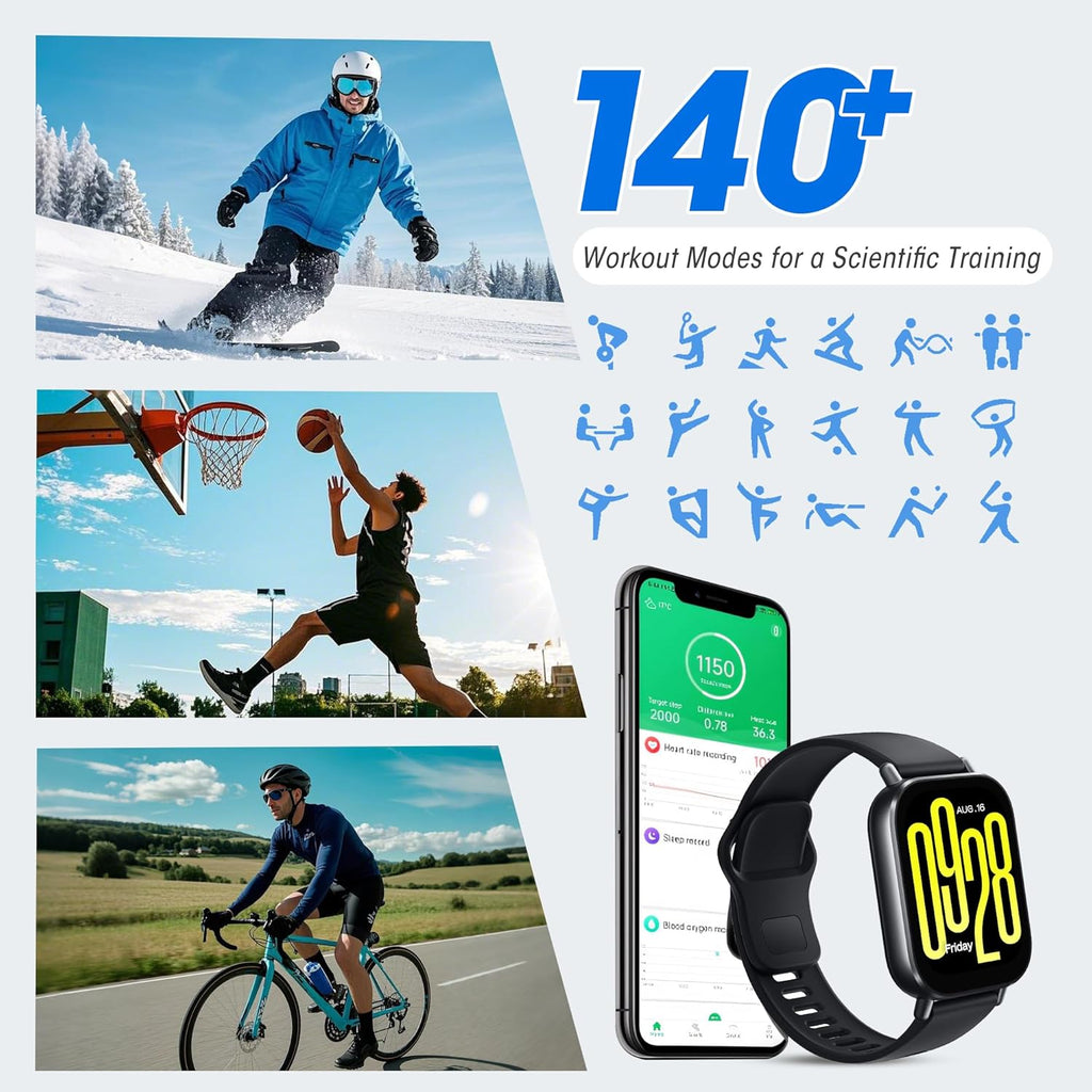 Xiaomi Redmi Watch 5 Active -  Allergy Friendly - PAI - Best Health Tracking 2025 - Calling/Texting - NO METALS