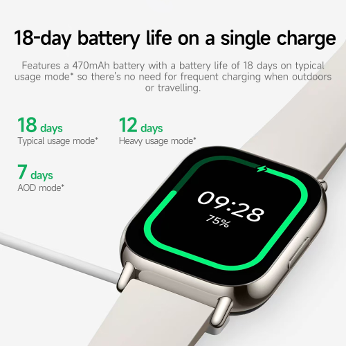 Xiaomi Redmi Watch 5 Lite -  Allergy Friendly - PAI - Best Health Tracking 2025 - Calling/Texting - NO METALS