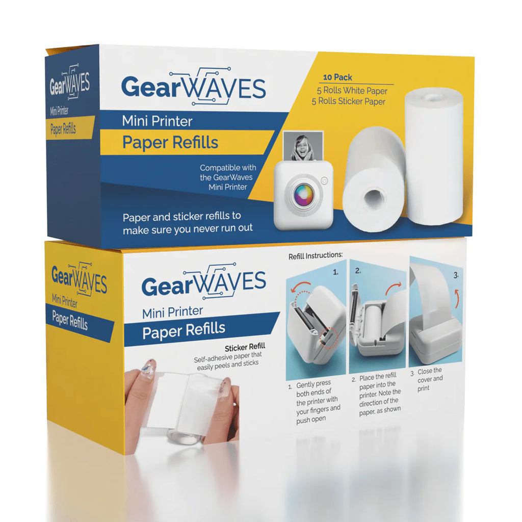 Gear Waves - Mini Portable Printer - REFILLS - 10 Pack
