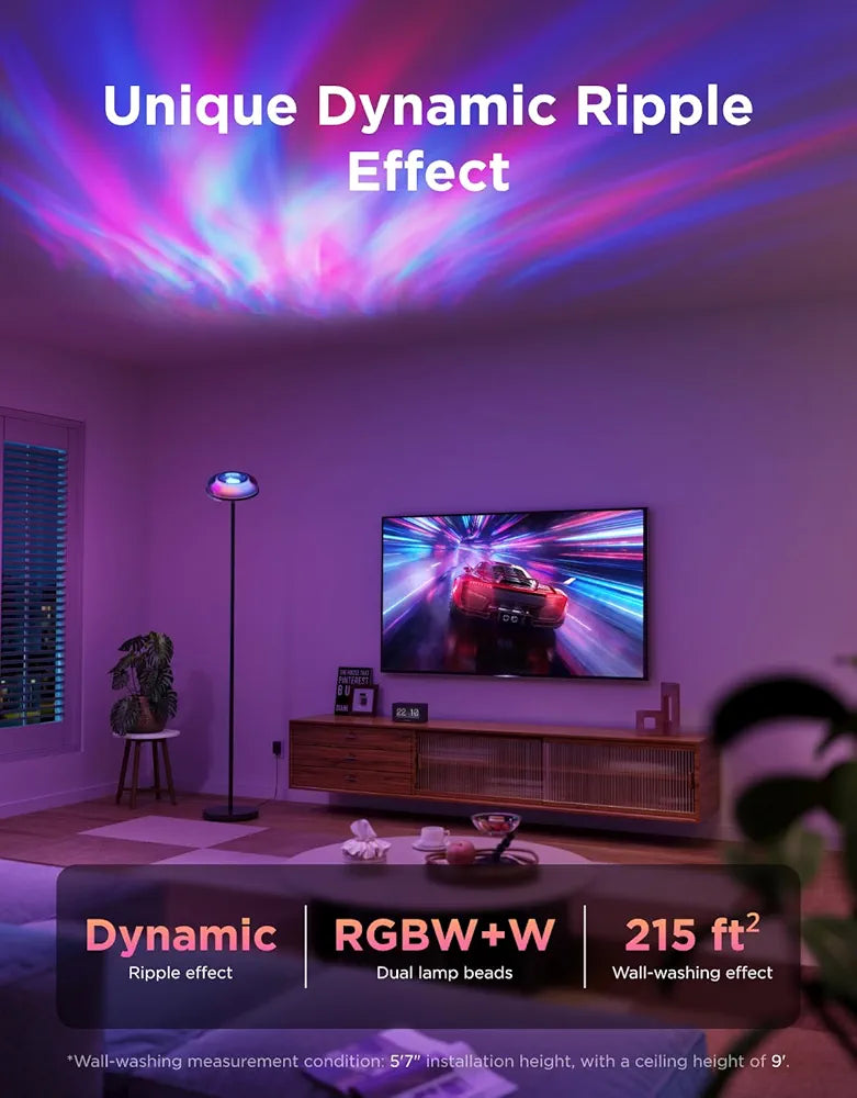 Govee - Uplighter Smart Floor Lamp - RGBICWW - Google/Alexa + Razer Chroma
