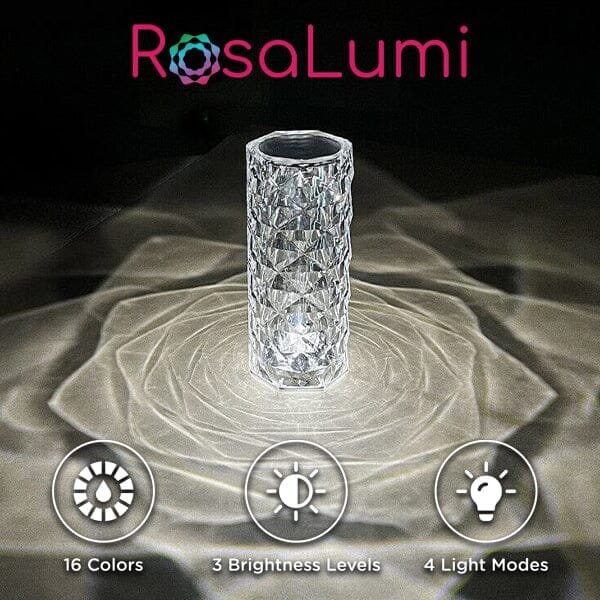 Rosa Lumi - LED Crystal Rose Table Lamp - 16 Colors
