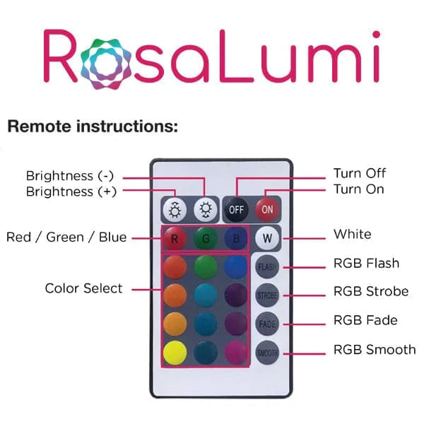 Rosa Lumi - LED Crystal Rose Table Lamp - 16 Colors