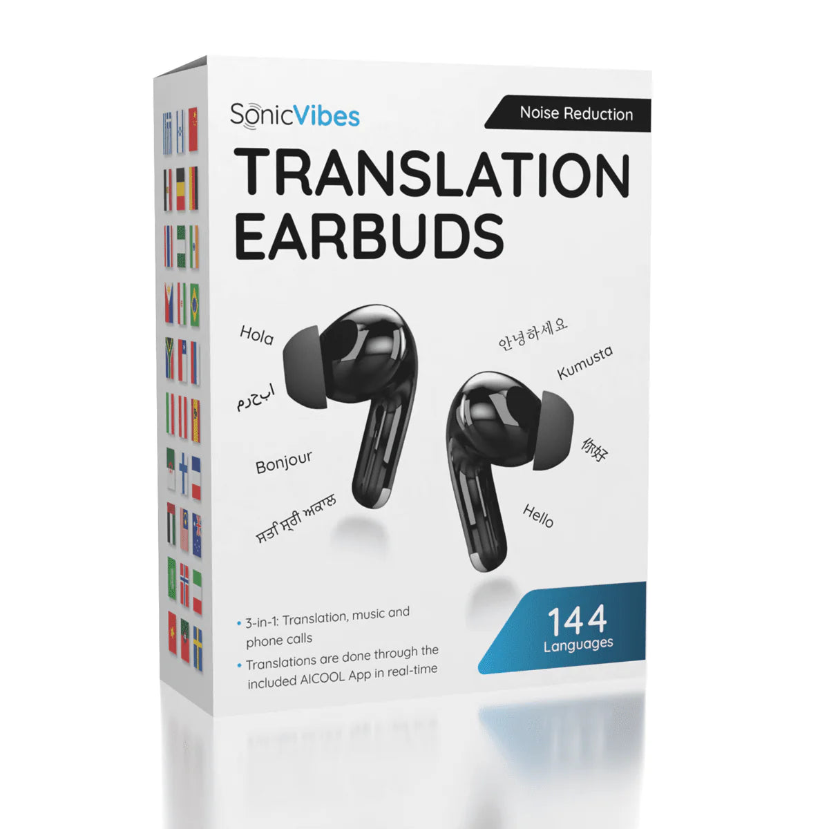Sonic Vibes - Real Time Translation - Wireless Earbuds - 144 Languages