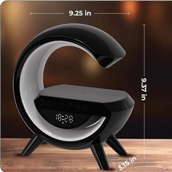 Sonic Vibes - Trio Tune G Lamp - Bluetooth RGB Speaker + Wireless Charger + Digital Clock