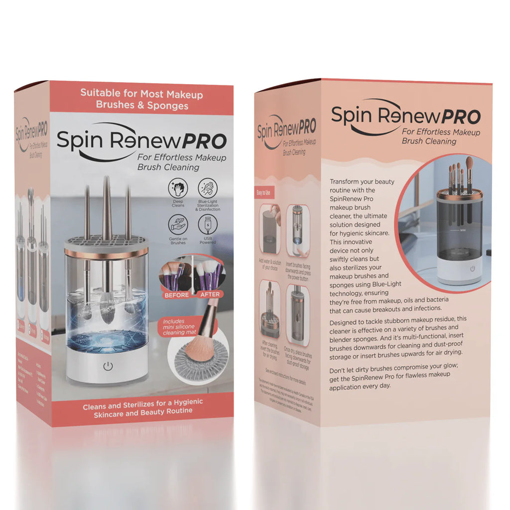 Spin Renew Pro - Spinning Ultrasonic Automatic Cleaner - Makeup Brush and Sponge