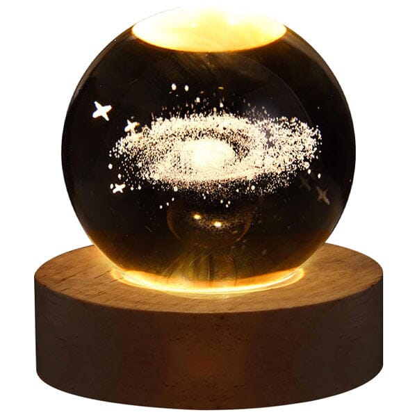 Starry Night - Celestia Glow LED Crystal Ball - Wooden Base