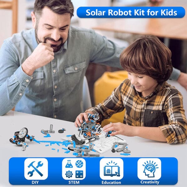 STEAM - BrainyBotz - 13 in 1 DIY Solar-Powered Smart Robot - STEM Building + Robotics Programming Kit - 190pc