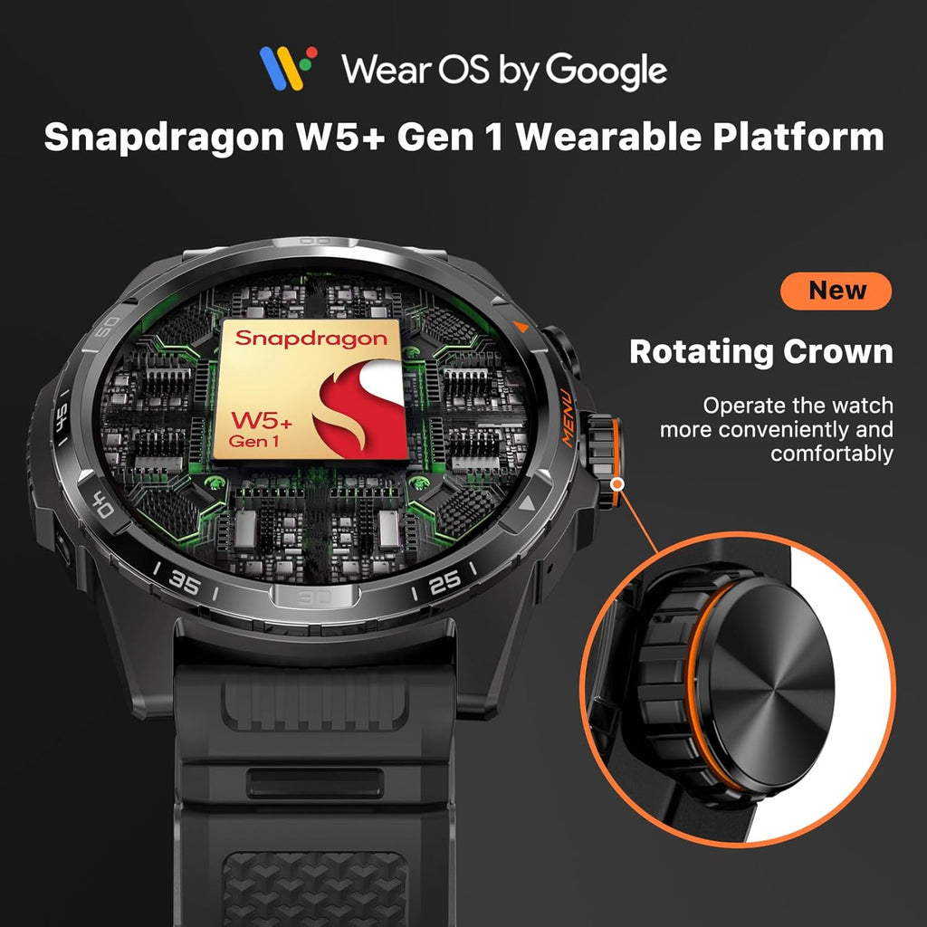 Ticwatch Atlas - Best Smartwatch 2025 - Snapdragon W5+ Gen 1 - 45 Day Battery