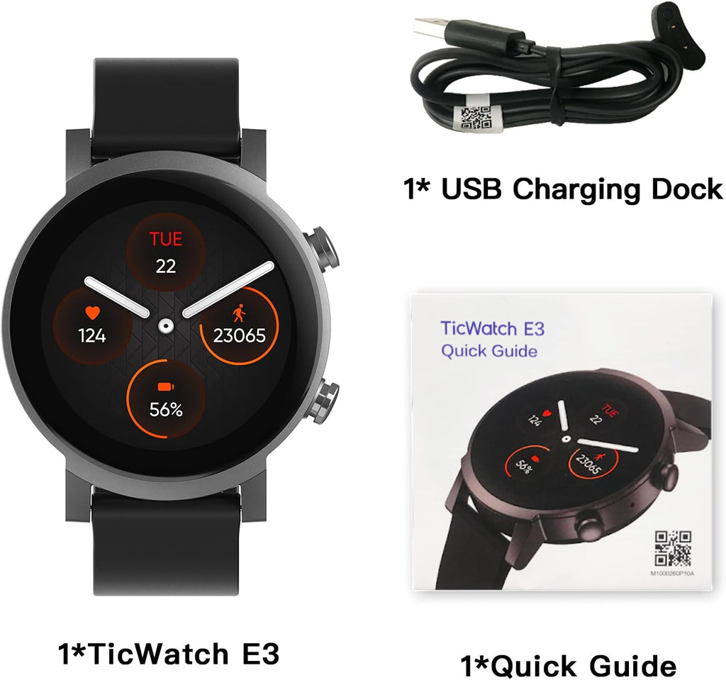 Ticwatch E3 - Best Budget Android Watch 2025 - Best Smartwatch 2022 - Snapdragon Wear