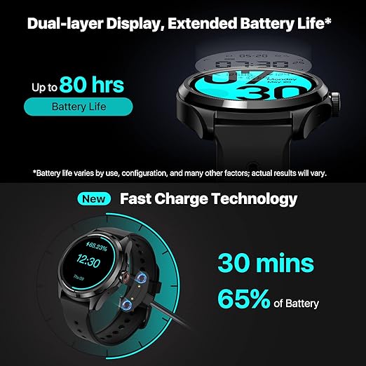 Ticwatch Pro 5 - Best Smartwatch 2024 - Snapdragon W5+ Gen 1 - 45 Day Battery