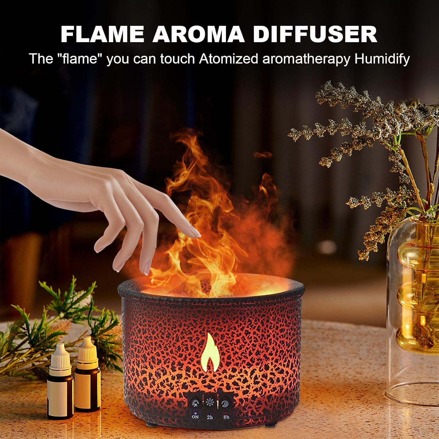 Cracked Volcano - RGB Humidifier + Aroma Diffuser - REMOTE - 300 ML