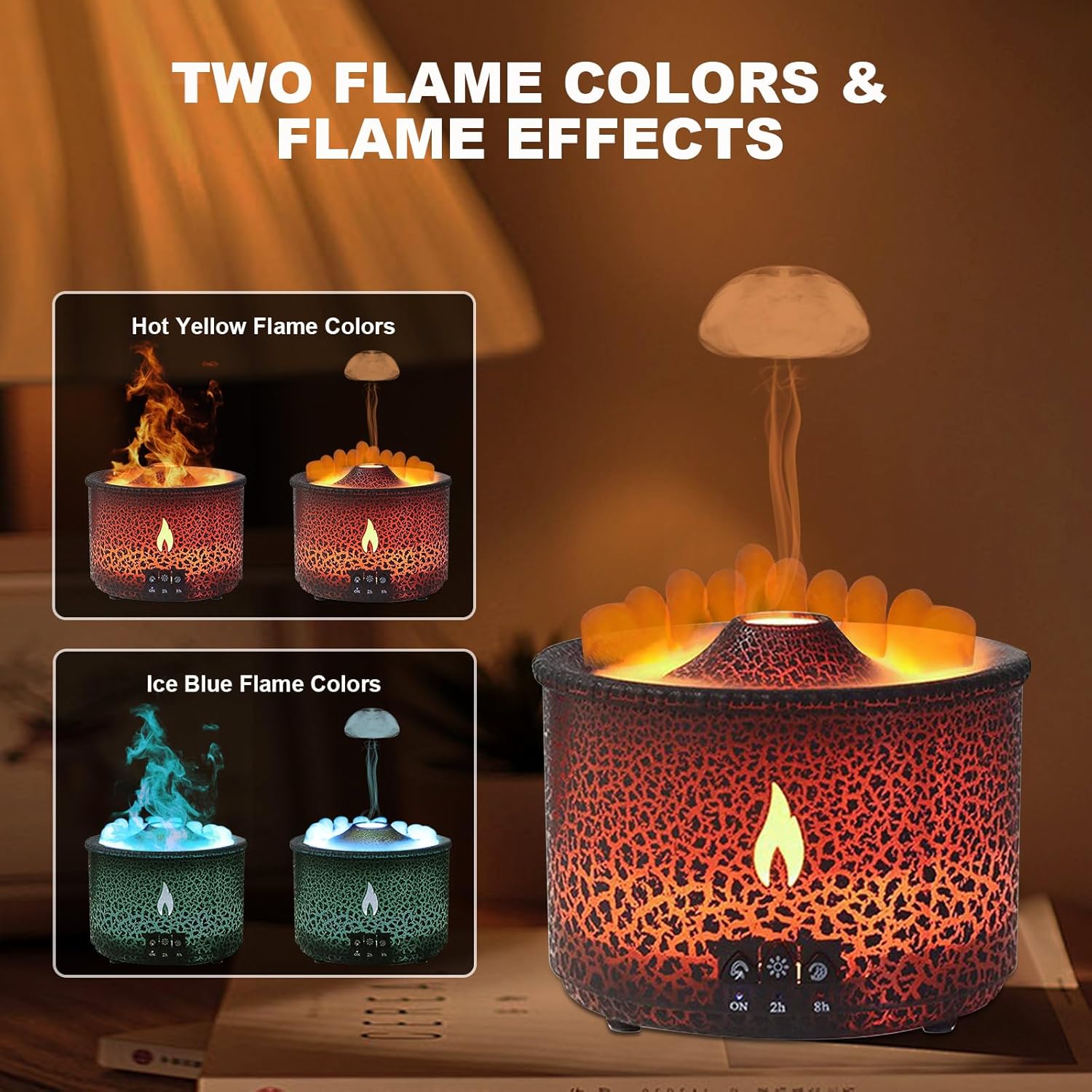 Cracked Volcano - RGB Humidifier + Aroma Diffuser - REMOTE - 300 ML