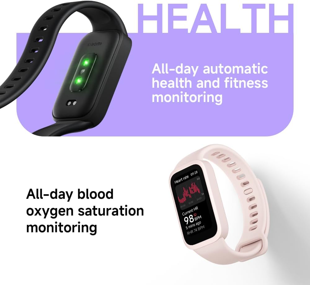 Xiaomi Mi Band 9 Active - Allergy Friendly - Best Health Tracking 2025 - NO METAL