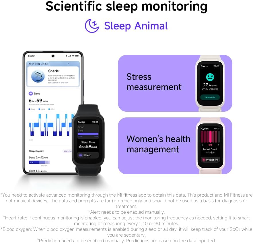 Xiaomi Mi Band 9 Active - Allergy Friendly - Best Health Tracking 2025 - NO METAL